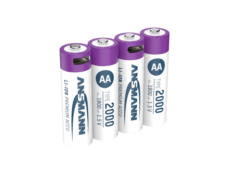 Oplaadbare AA Batterijen - Li-Ion - Incl. USB-C Oplaadkabel - 4 Stuks