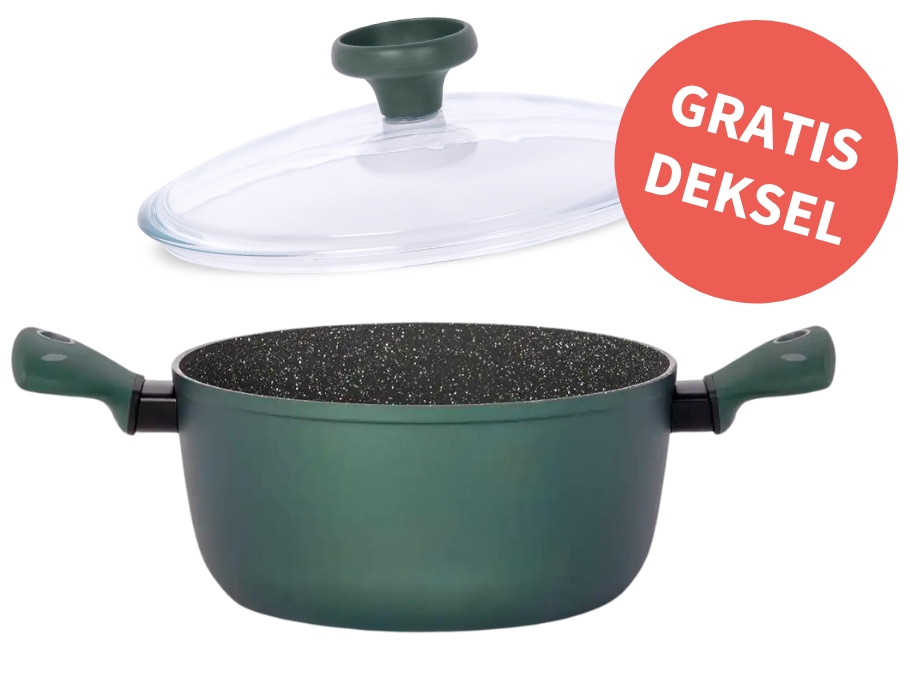 Set ECO-OK: Schmorpfanne  + GRATIS Glasdeckel - 24cm