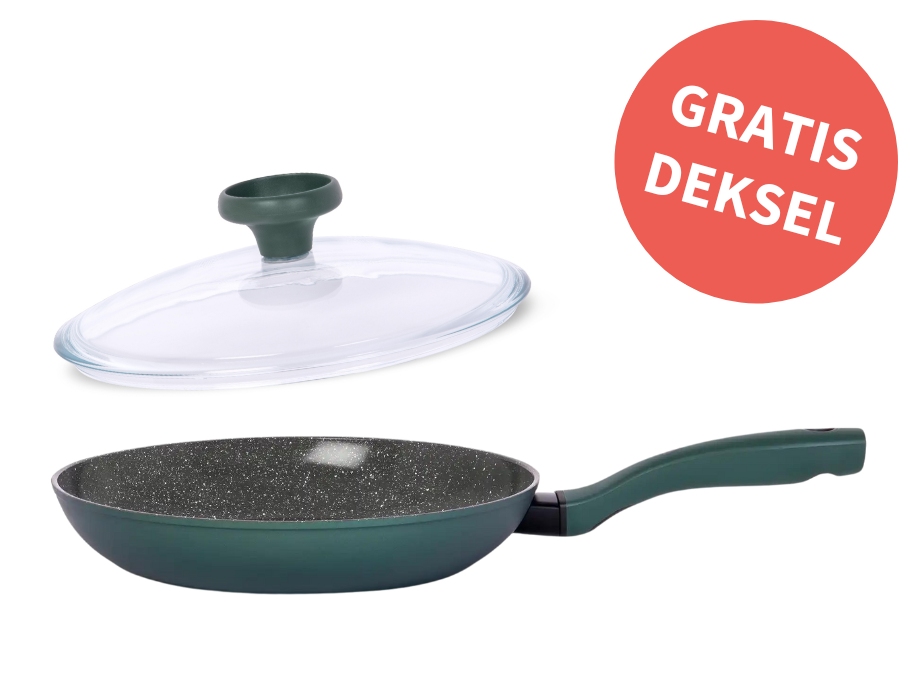 Koekenpan - Eco-ok + GRATIS Glasdeksel - 24cm