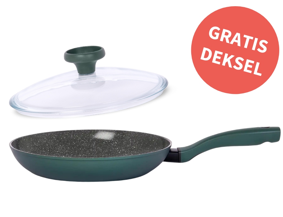 Koekenpan - Eco-ok + GRATIS Glasdeksel - 28cm